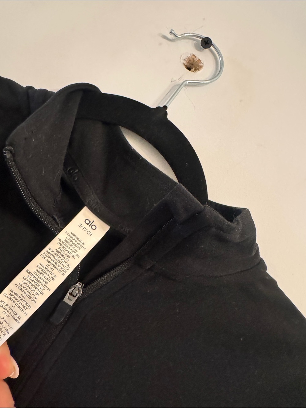 ALO Yoga Black Long Sleeve Zip-Up Top